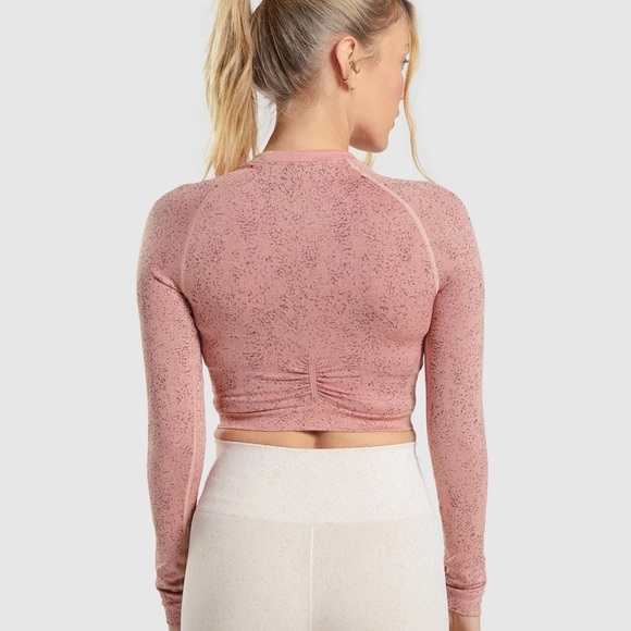 Gymshark Adapt Fleck Seamless Long Sleeve Crop Top - Picture 2 of 13